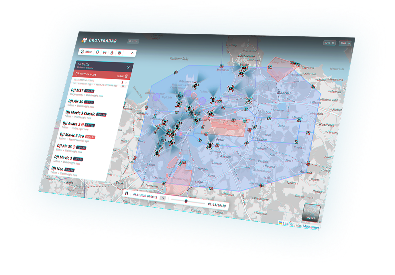 Droneradar map interface