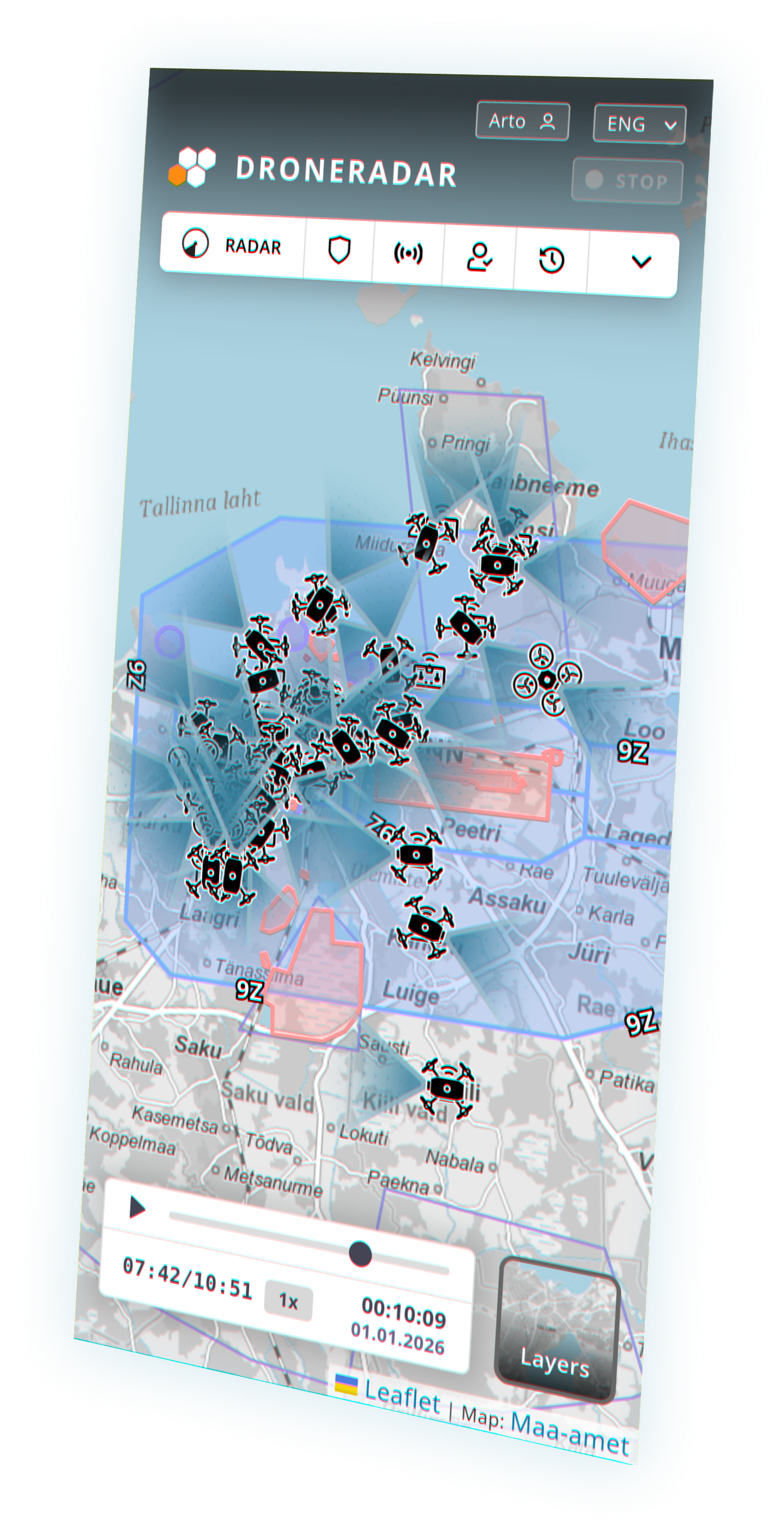 Droneradar map interface